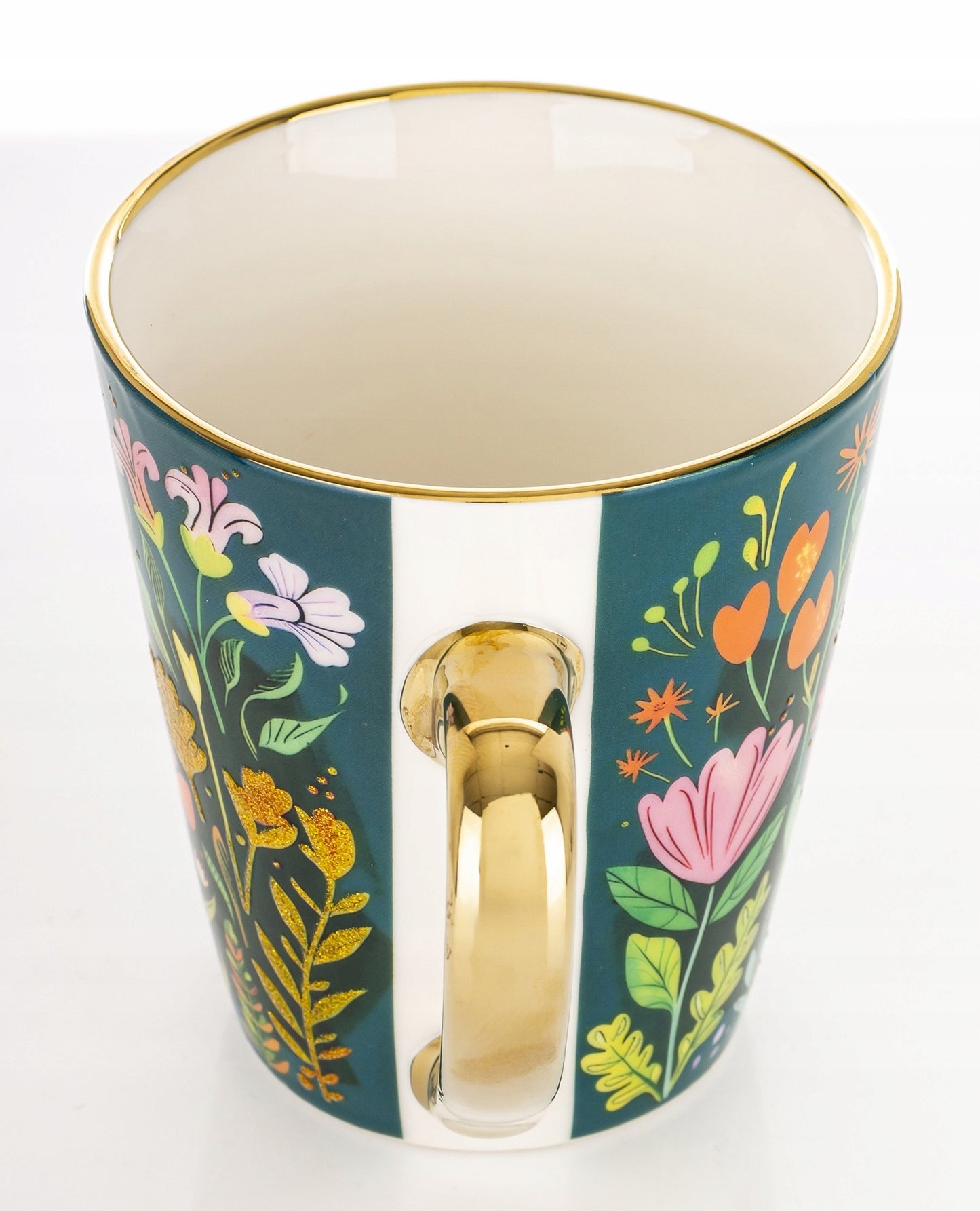 Kubek porcelanowy 300 ml kolorowy w kwiaty wiosenny na kawe herbatę prezent