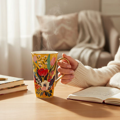 Porcelanowy Duży ozdobny kubek XXL w pudełku na prezent 700ml