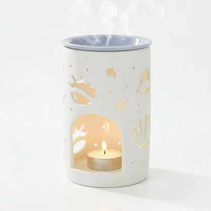Kominek zapachowy porcelanowy biały podgrzewacz do olejków wosku 13,5 cm