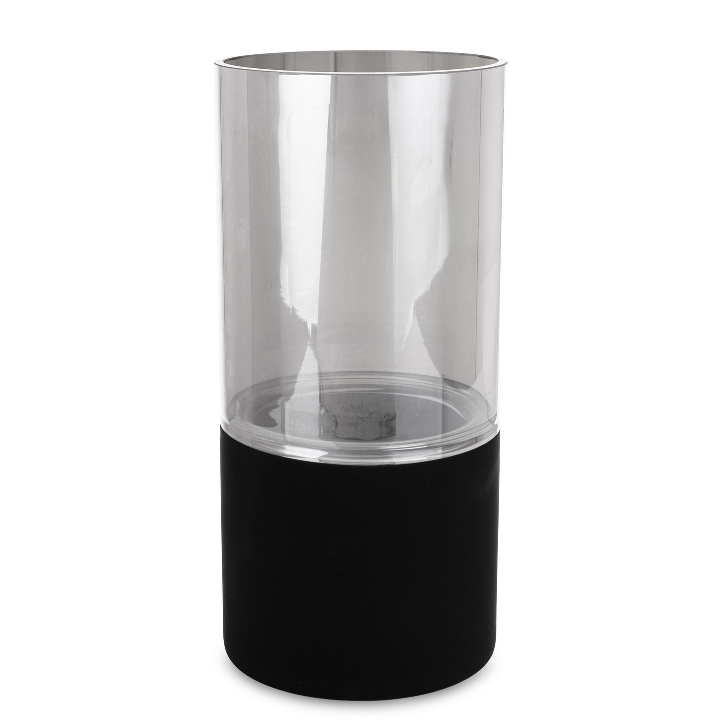 Wazon szklany Burano srebrny- czarny 25,5x12x12
