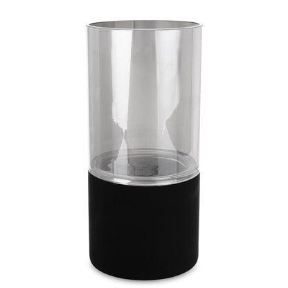 Wazon szklany Burano srebrny- czarny 25,5x12x12