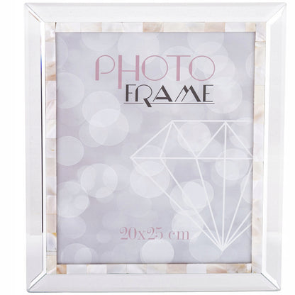 Ramka na zdjęcie 25 x 20 cm glamour srebrna lustrzana