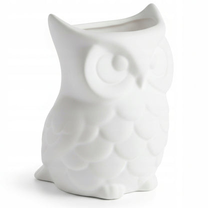 Kominek zapachowy ceramiczny biały sowa figurka podgrzewacz olejków 12 cm